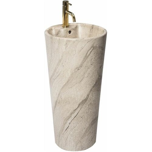 Rea Blanka Natural Mat Vrijstaande Wastafel Steen Imitatie 40x40 cm