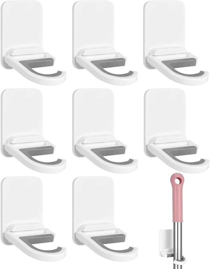 Broom holder multifunctioneel - zelfklevend - muurbevestiging - ruimtebesparend - ShopVlot