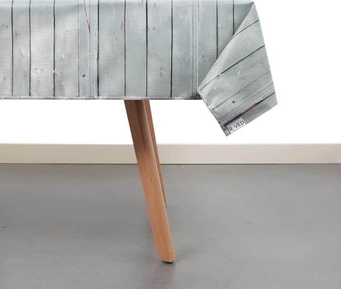 Raved Tafelzeil – 140 cm x 310 cm – Hout Celadon – PVC – Afwasbaar