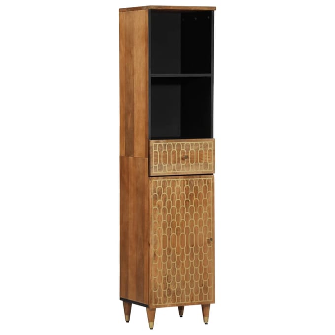 vidaXL - Badkamerkast - 38x33x160 - cm - massief - mangohout