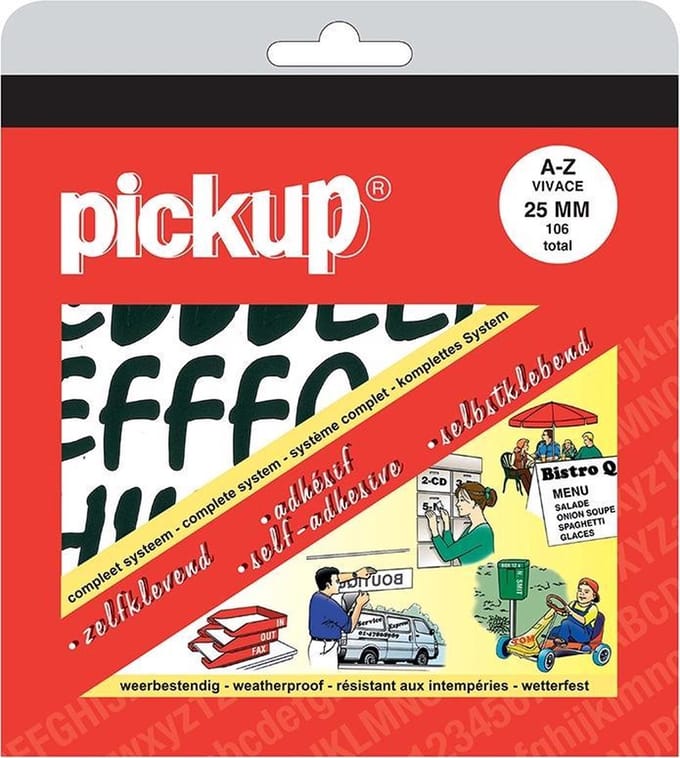 Pickup plakletters boekje Vivace zwart - 25 mm