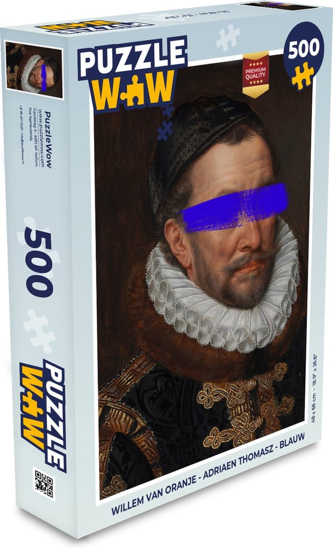 Puzzel Willem van Oranje - Adriaen Thomasz - Blauw - Legpuzzel - Puzzel 500 stukjes