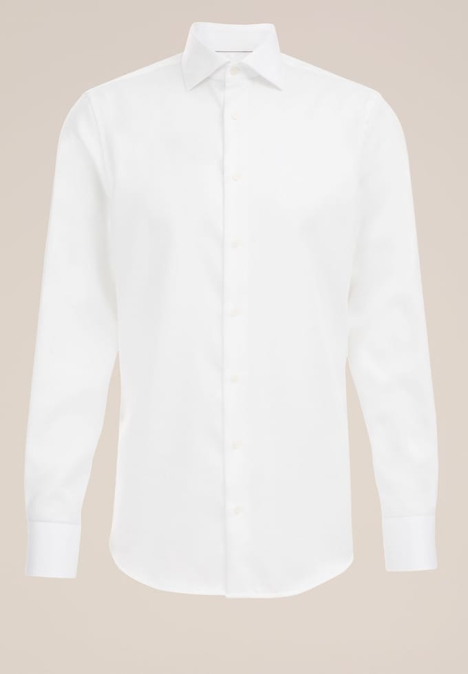 WE Fashion Heren Slim fit overhemd met structuur