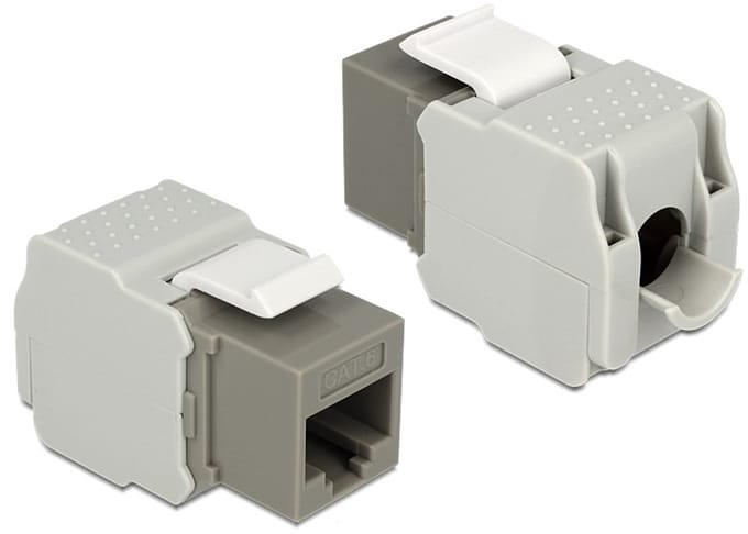 UTP CAT6 Gigabit Keystone module RJ45 - LSA (toolless) / grijs/grijs