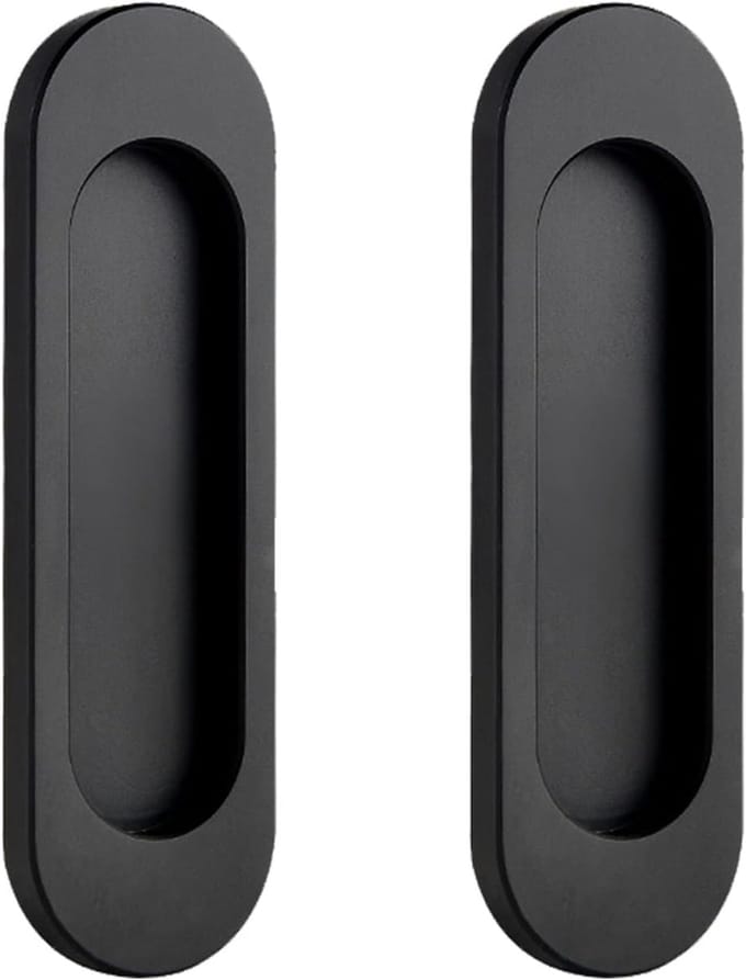Dailygoods - 2 Stuks Zelfklevende Aluminium Ovale Schuifdeur Handgrepen