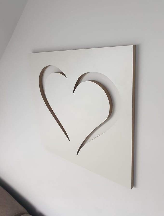 Moliland - Groot Wit Hart - Muurdecoratie - MDF - 50 cm