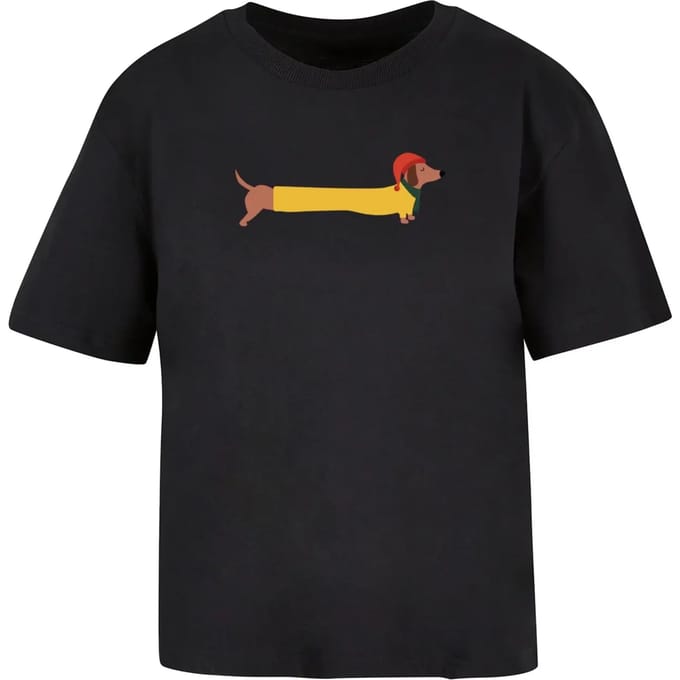 Dames-T-shirt Merchcode Christmas Dog