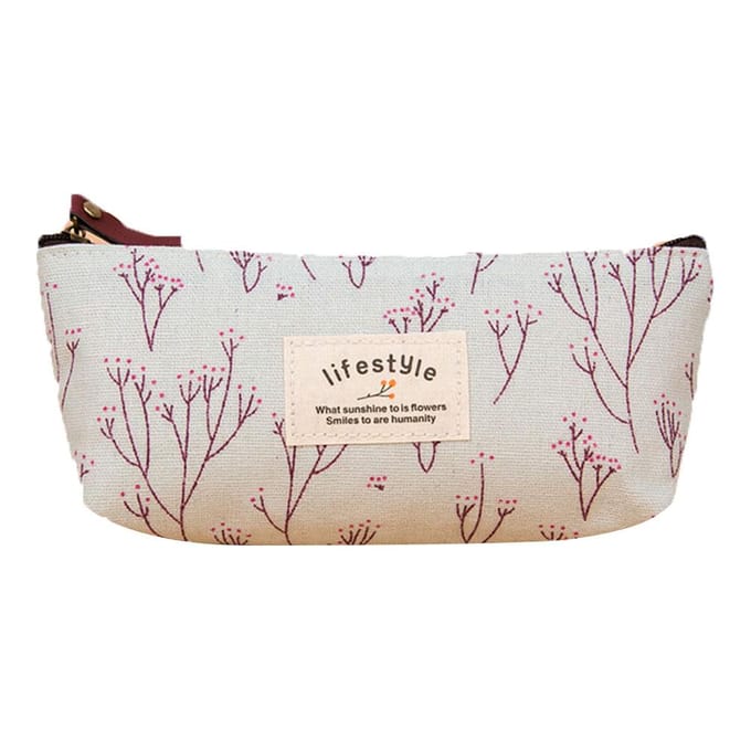 Étui à crayons à fleurs douces, sac floral, trousse de rangement multifonctionnelle pour papeterie Blue