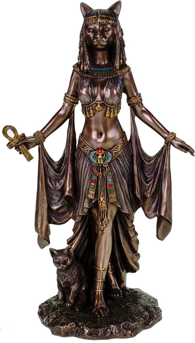 Veronese Design - Egyptische Godin Bastet - Gebronsd beeld - (hxbxd) ca. 25,5cm x 15,5cm x 9cm