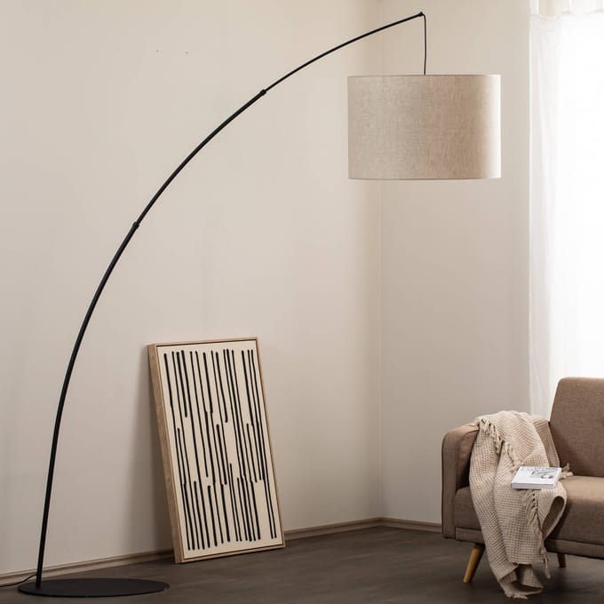 TK Lighting Vloerlamp Moby Nature met textiel kap