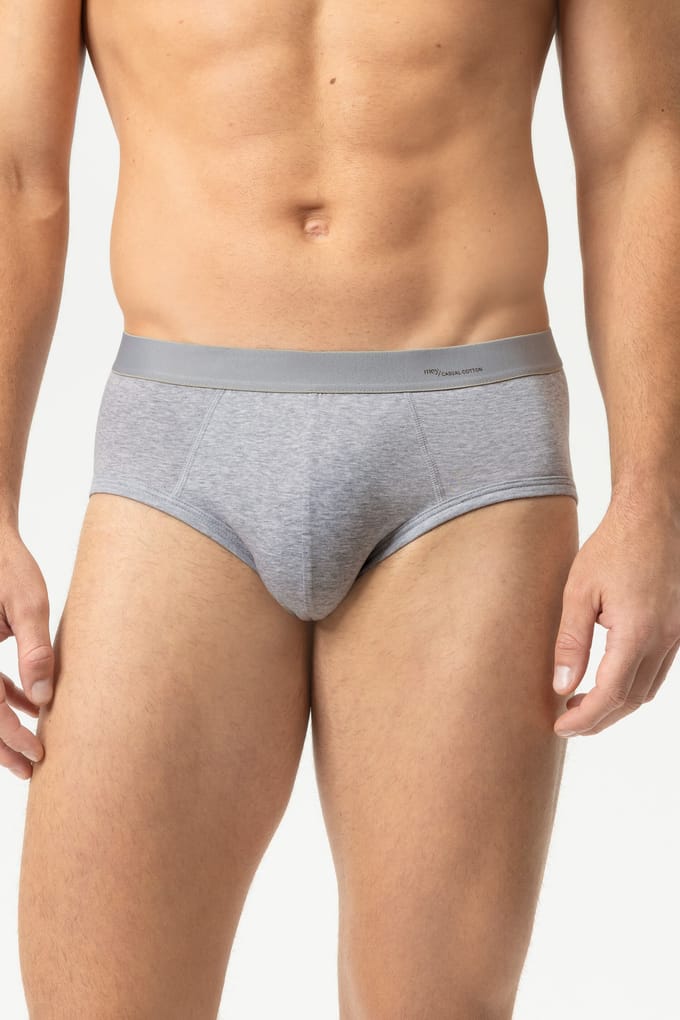 Herenslip Serie Casual Cotton Light Grey Melange