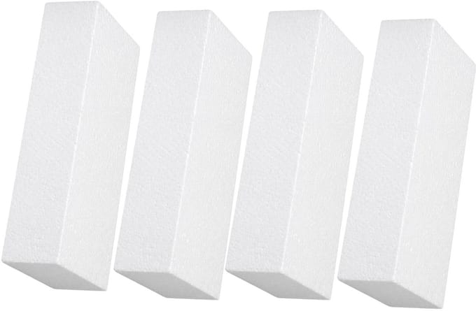Piepschuim vormen - rechthoek - 4x - 10 x 20 x 4 cm - styropor hobby / DIY vorm - basis knutselfiguren