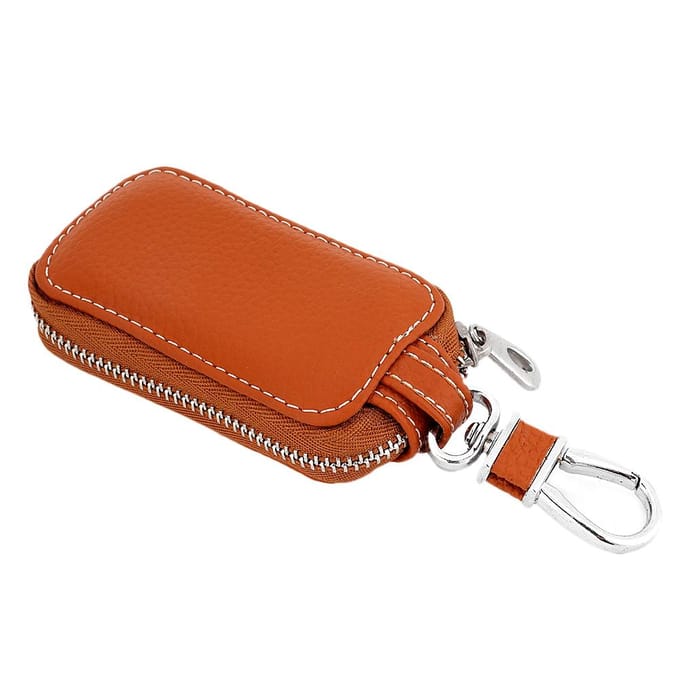 Universele PU Leer Auto Afstandsbediening Sleutelhanger Tas Slimme Sleutelhouder Hoes (Bruin) red