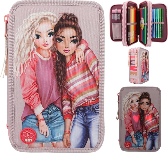Depesche - TOPModel 3-vaks gevulde etui met LED - BEST FRIENDS
