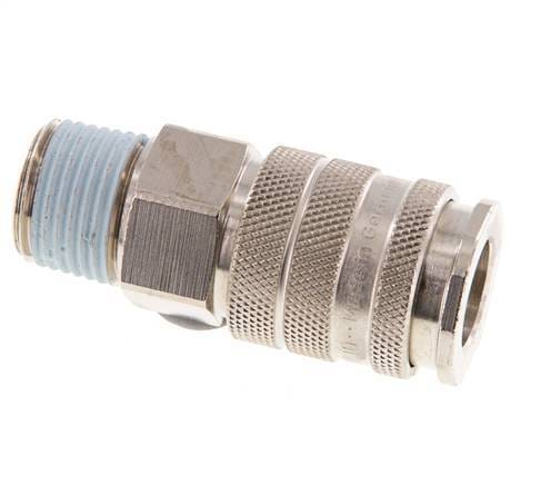 Vernikkeld Messing DN 10 Luchtkoppeling Snelkoppeling R 1/2 inch Buitendraad - CLS10-M-BN-012