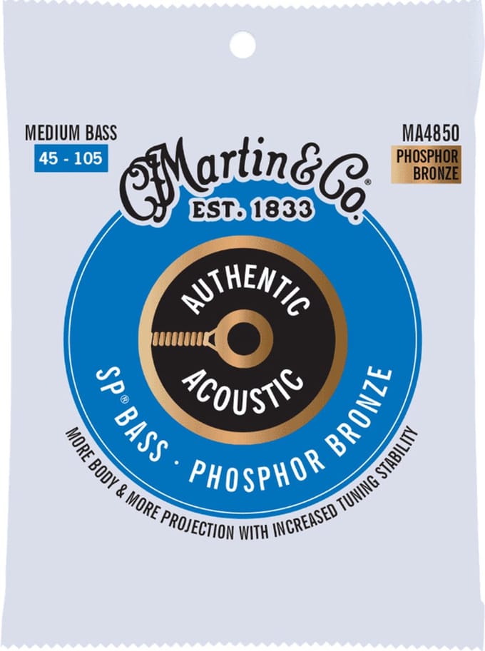 Martin Authentic Acoustic SP - Basgitaarsnaren Akoestisch - MA4850 45-105 - 92/8 Phosphor Bronze - Set