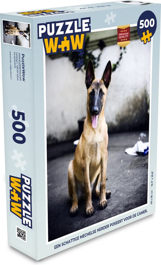 Puzzel Een schattige Mechelse herder poseert voor de camera - Legpuzzel - Puzzel 500 stukjes