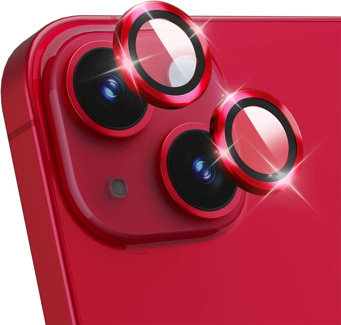 Camera lens beschermer Geschikt voor: iPhone 12 - Premium HD Clear Tempered Glass Lens Cover Protector [Case Friendly] Rood
