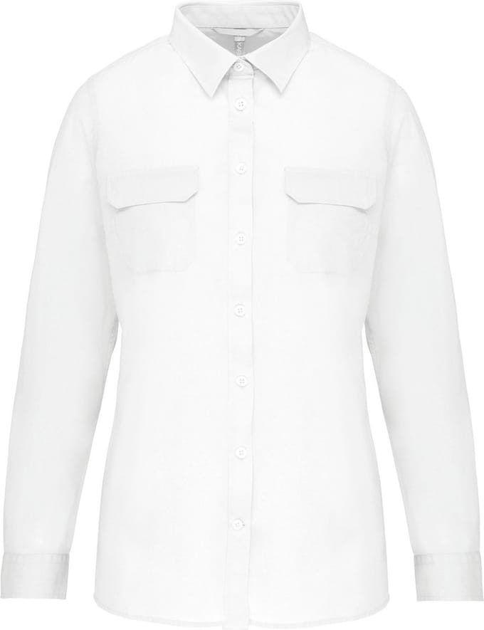 Kariban Damesoverhemd safari lange mouwen K591 - White - L