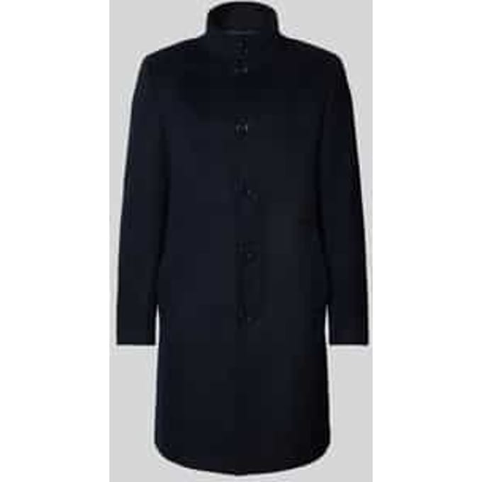 Regular fit lange wollen jas met viscose