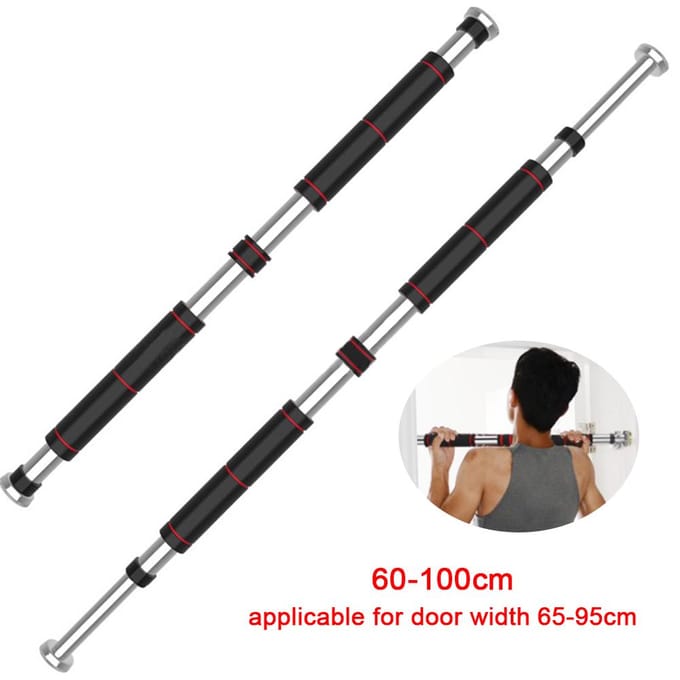 Deur Horizontale Staven Staal Verstelbare Home Gym Workout Kin Push Up Pull Up Training Bar Sport 60-100cm black
