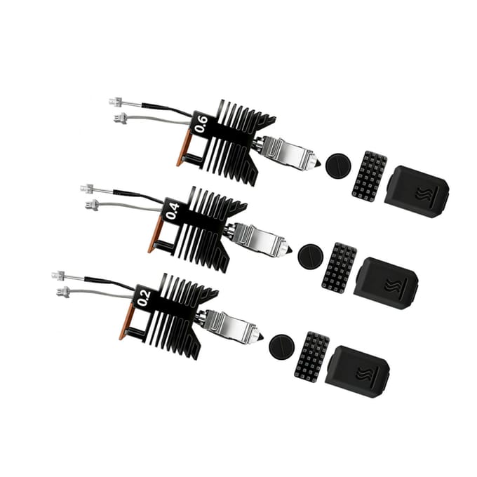 3 STKS Hotend Vervanging voor Snapmaker U1 3D-printer 0,2 mm 0,4 mm 0,6 mm Mondstuk 48W Snelle Verwarming Keramische Hot End Kit black