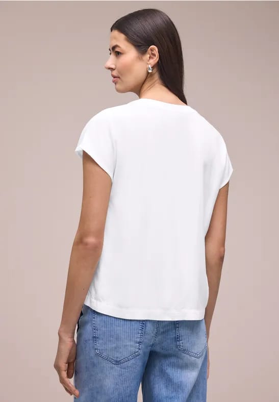 Blouse met losse schouders en gespleten hals