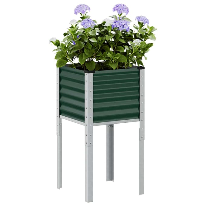 vidaXL - Plantenbak - Groen - 45x45x88 - cm - Staal