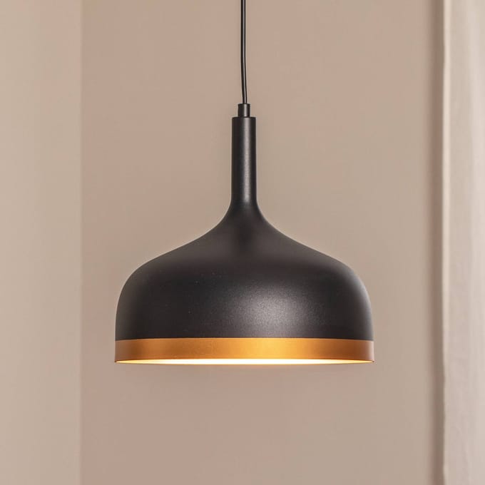 Opviq Hanglamp Sivani MR-826, zwart/goud, metaal, Ø 30 cm
