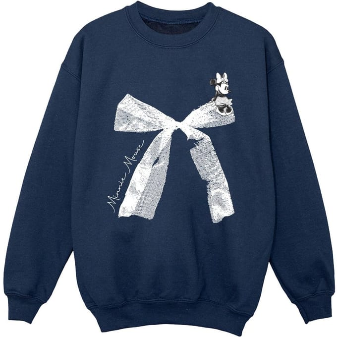 Disney Meisjes Minnie Mouse Strik Sweatshirt (Marineblauw)