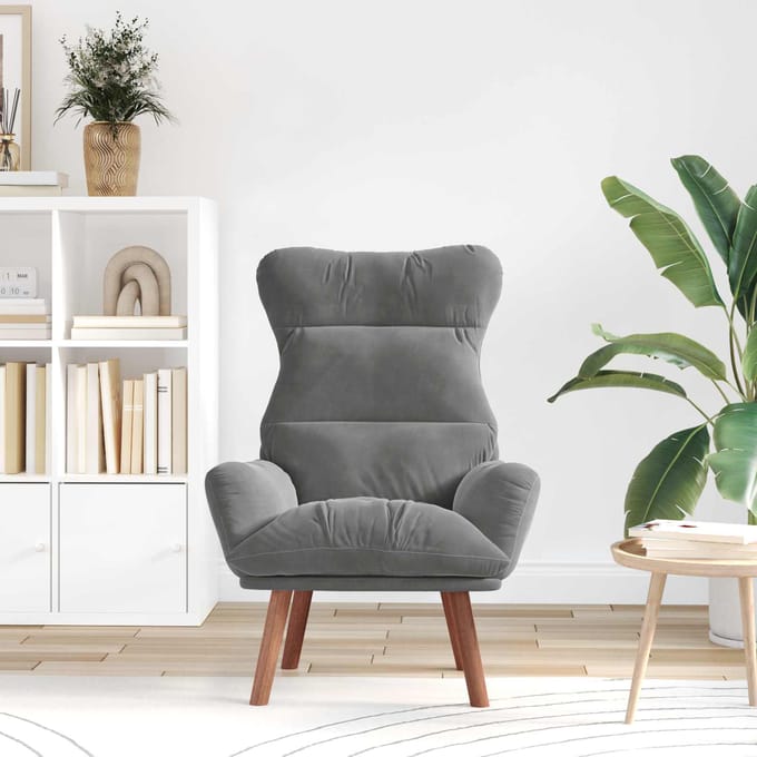 vidaXL Fauteuil Donkergrijs 69 x 74 x 93 cm Fluweel