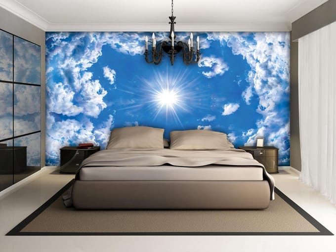 Sky Clouds Sun Nature Photo Wallcovering