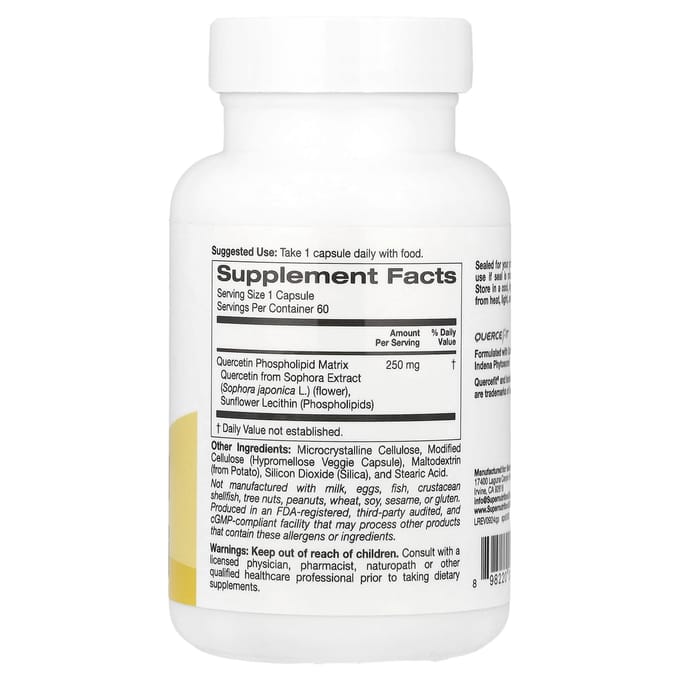 Phytosome de Quercétine Quercefit®, 250 mg, 60 Capsules Végétales