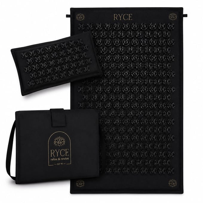 Ryce ® Nature Spijkermat - Kussen - Shakti mat - Acupressuur - Zwart