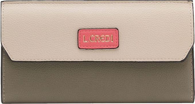 L.CREDI Portemonnee Olivette Flap Wallet Khaki Multi Kaki
