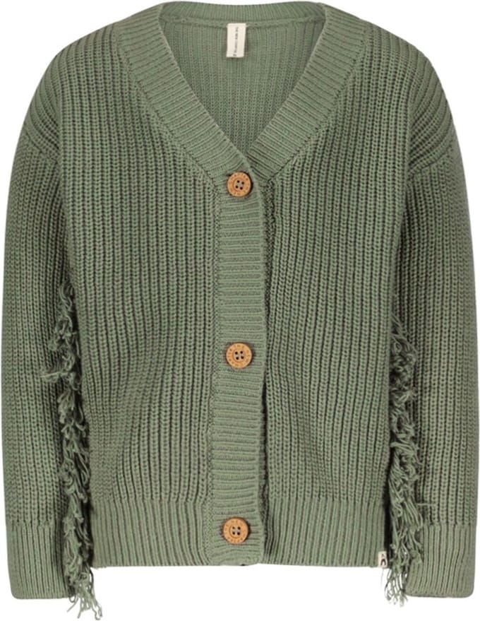 Oversized gebreid Vest Green Olive Maat : 110