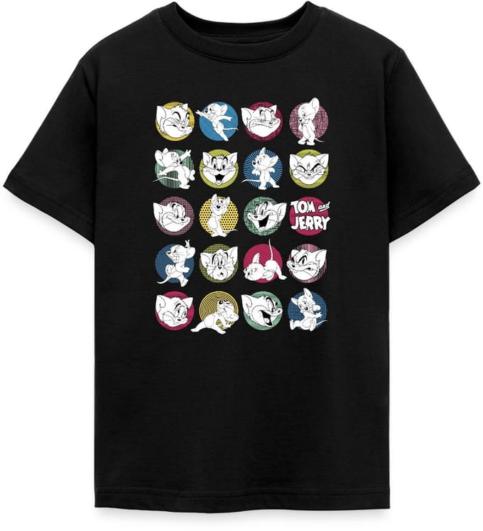 Tom And Jerry Iconische Uitdrukkingen Met Logo T-Shirt Tiener