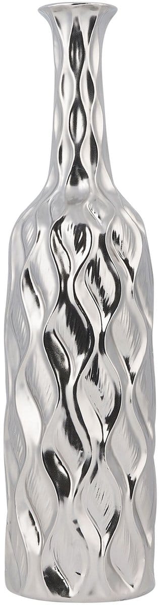 BASSANIA - Decoratieve vaas - Zilver - Keramiek