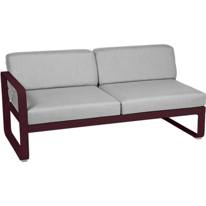 Fermob BELLEVIE 2 zits module links - B9 zwarte kers - 79 Flanelgrijs