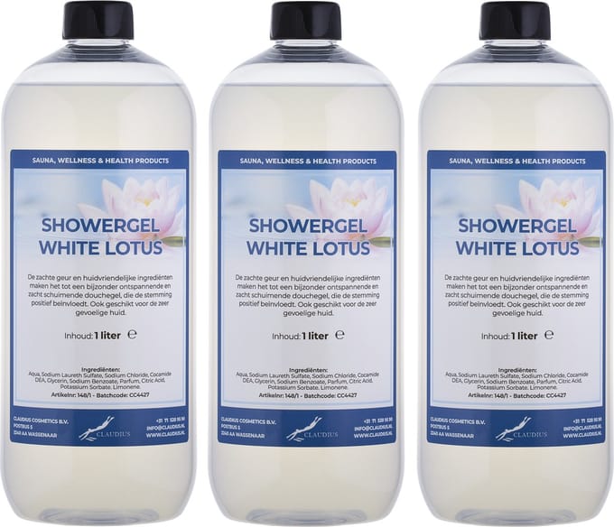 Douchegel White Lotus 1 liter - set van 3 stuks - showergel