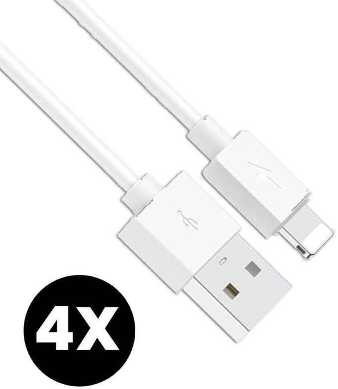 4x Oplader kabel geschikt voor iPhone - 2 meter - Kabel geschikt voor lightning - Oplaadkabel - USB kabel - Lader kabel