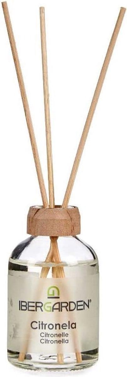 Ibergarden Luchtverfrisser Citronella 50 ML Glas/Hout Transparant - Muggenwerend