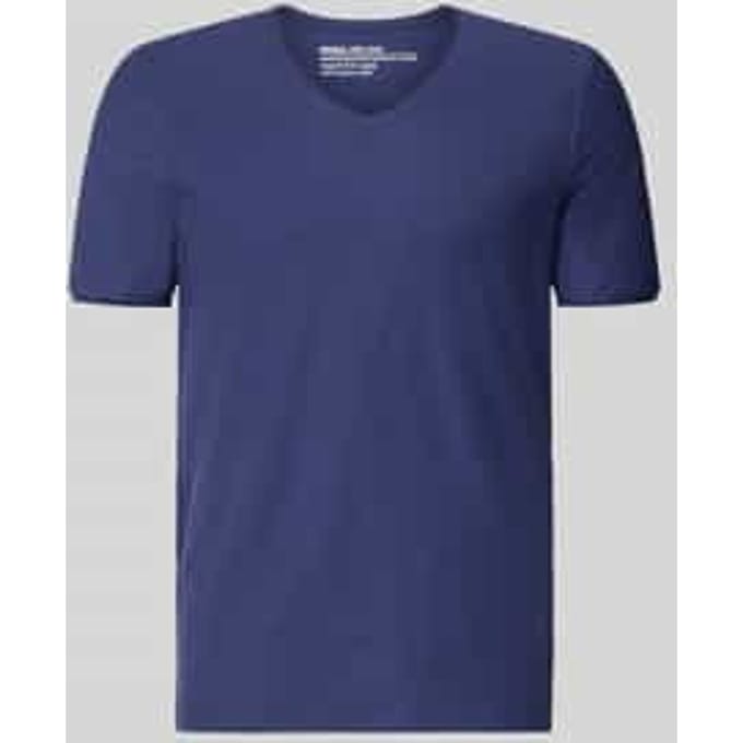 T-shirt met V-hals en rolzoom