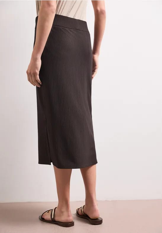 Geribde midirok met elastische tailleband