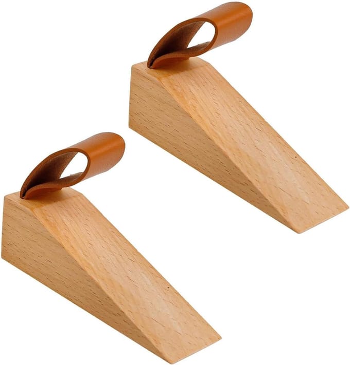 Allecto Plus - 2 stuks deurstoppen van beukenhout met anti-slip pad