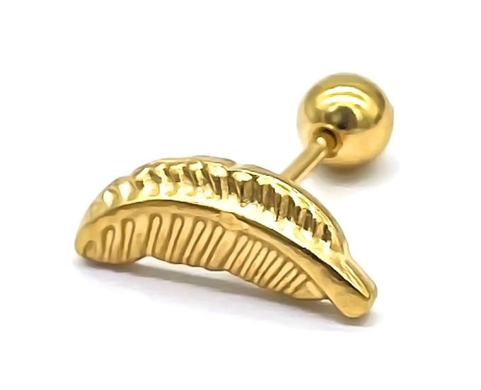 Oorpiercing Veer - RVS - 12 mm - Goudkleurig