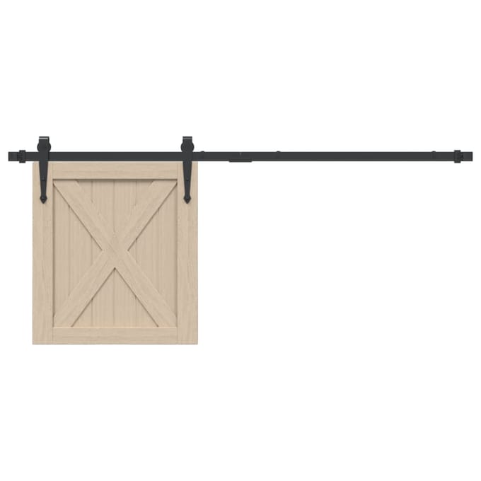 vidaXL - Ophangset - voor - minischuifdeur - 122 - cm - koolstofstaal - zwart