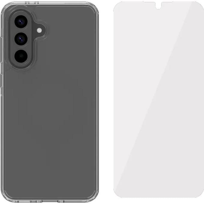BlueBuilt Protective Back Cover Samsung Galaxy A56 Transparant + Screenprotector Glas