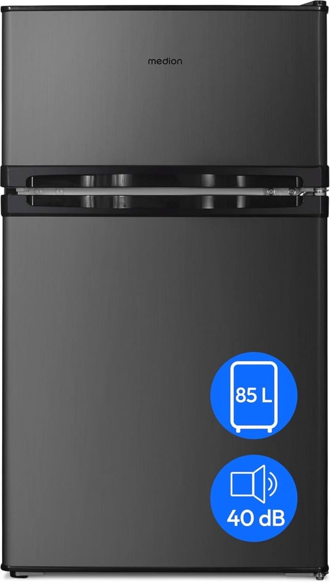 Mini-koelvriescombinatie 85 liter - vrijstaand met verwisselbare deurscharnieren, energie-efficiëntieklasse E