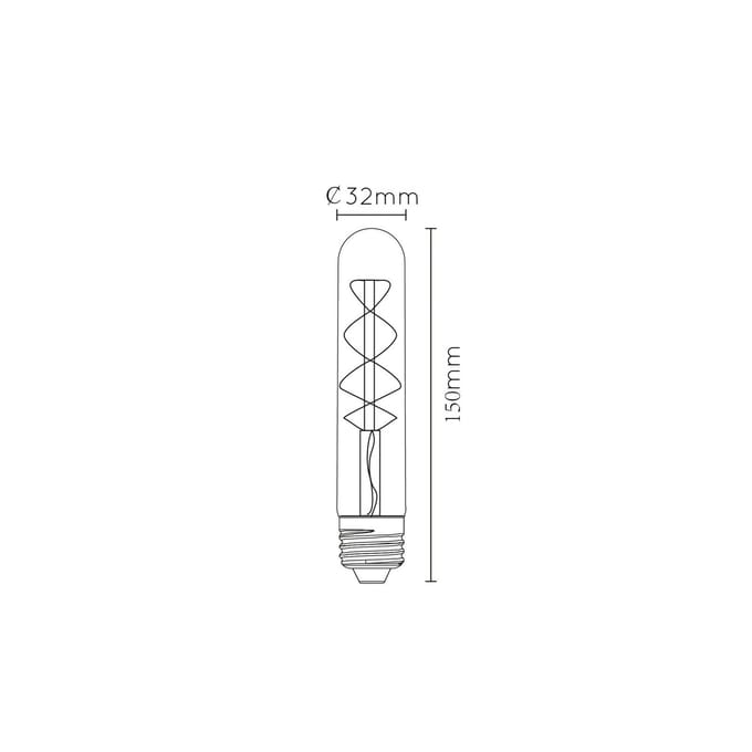 Lucide T32 - Filament lamp - Ø 3 cm - LED Dimbaar - E27 - 1x4,9W 2200K - Amber
